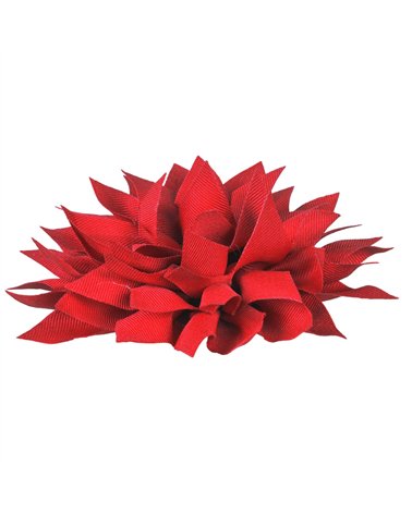 Broche fleur pivoine 14cm rouge