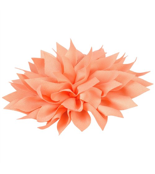 Broche fleur pivoine 14cm orange