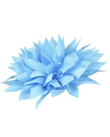 Broche fleur pivoine 14cm bleu ciel