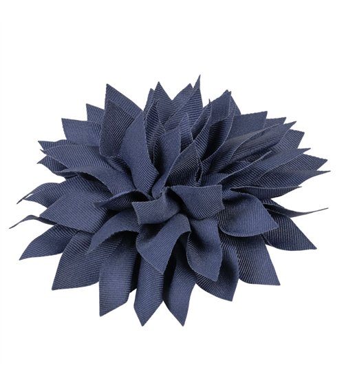 Broche fleur pivoine 14cm bleu marine