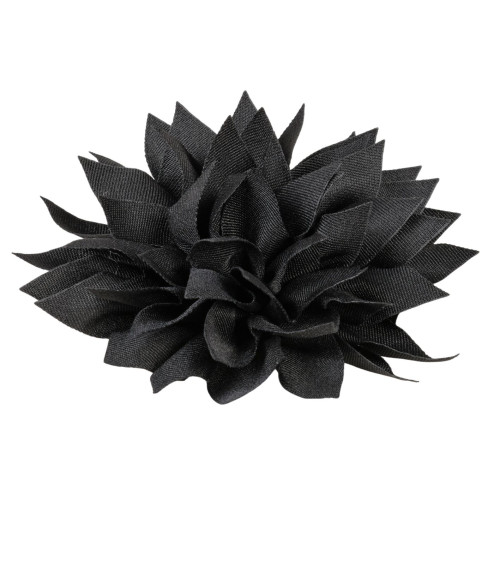 Peony flower brooch 14cm black