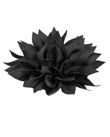 Broche fleur pivoine 14cm noir