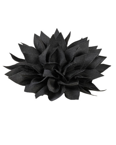 Spilla fiore peonia 14 cm nera