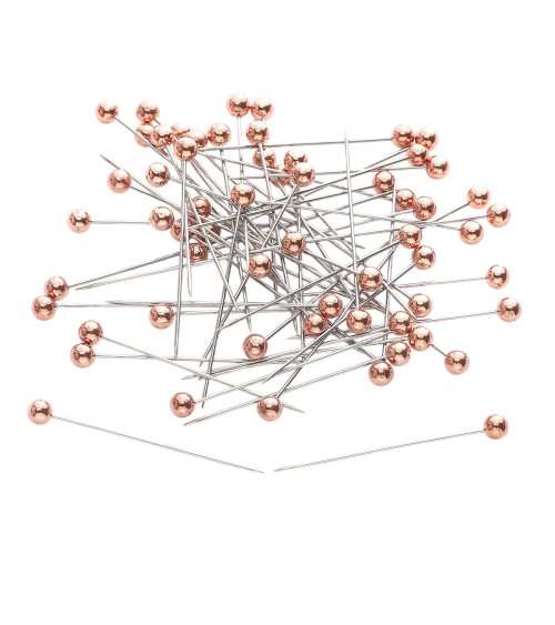 Schachtel mit 100 Abs-Pins, 38 mm, roségoldene Farbe