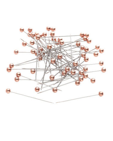 Schachtel mit 100 Abs-Pins, 38 mm, roségoldene Farbe
