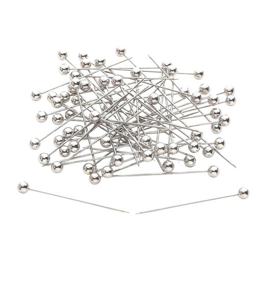 Boîte de 100 épingles abs couleur 38mm argent