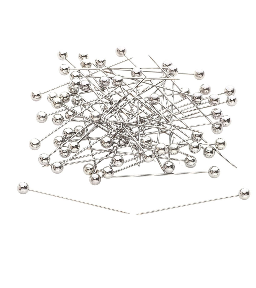 Box of 100 abs pins 38mm silver color
