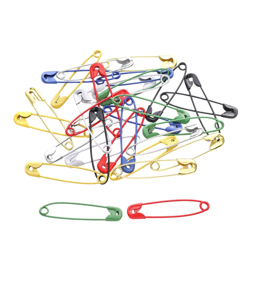 Scatola da 120 spille da balia 32mm multicolor