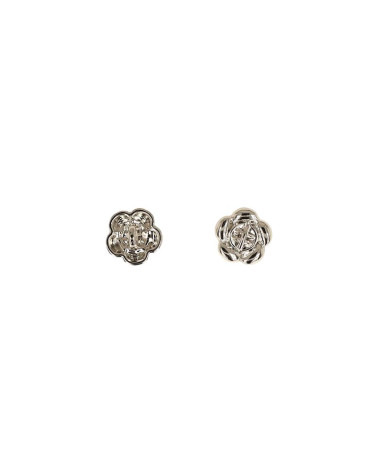 Set of 3 metal buttons small flower 10mm silver