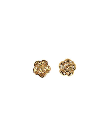 Set mit 6 kleinen Blumen-Metallknöpfen, 10 mm, goldfarben
