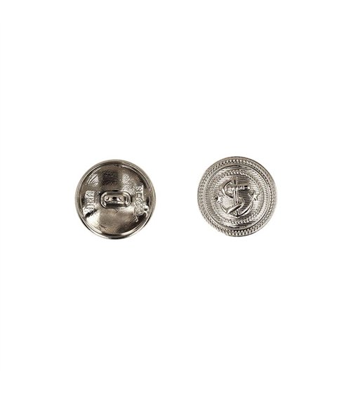 Bouton métal ancre argent