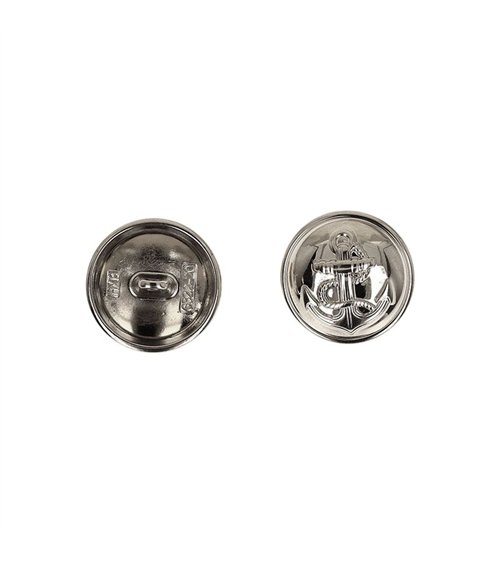 Bouton métal ancre argent