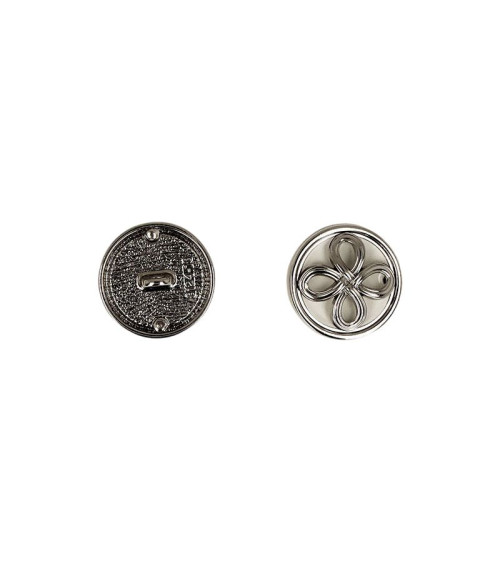 Silver flower metal button