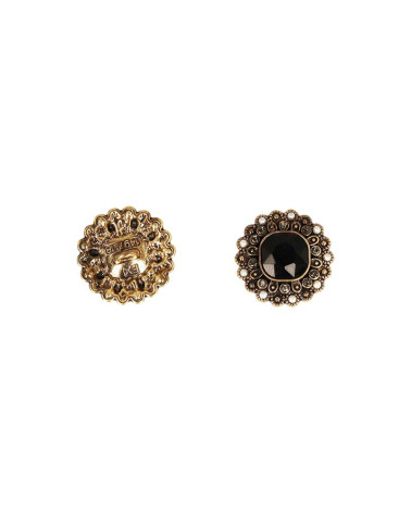 Black rhinestone button