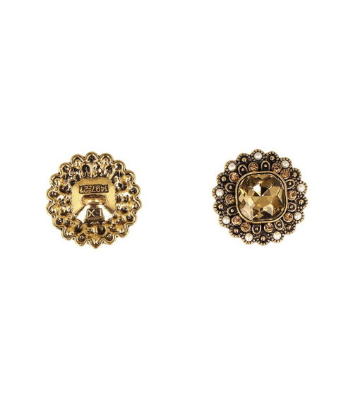 Gold rhinestone button