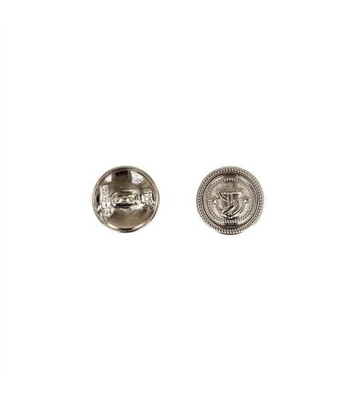 Lot de 3 boutons métal ancre argent