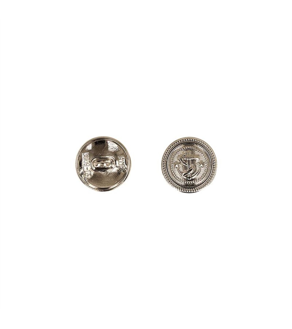 Lot de 3 boutons métal ancre argent
