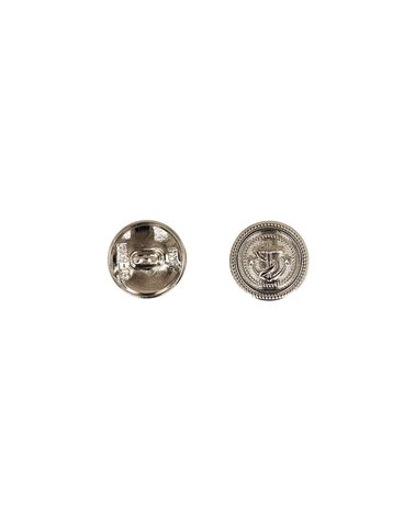 Lot de 3 boutons métal ancre argent