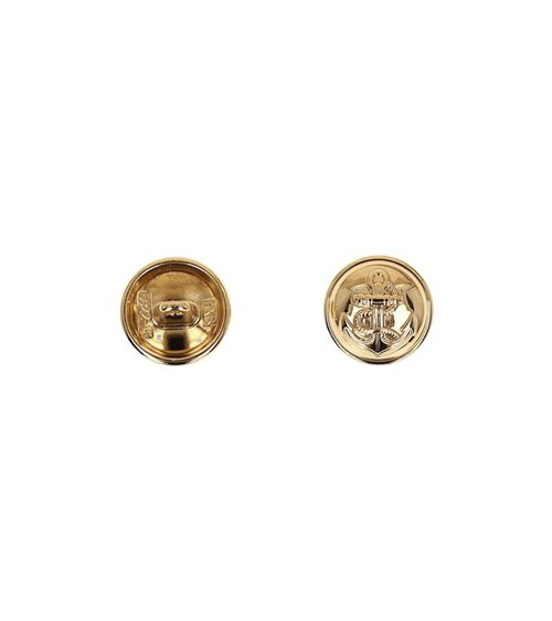 Lot de 3 boutons métal ancre or
