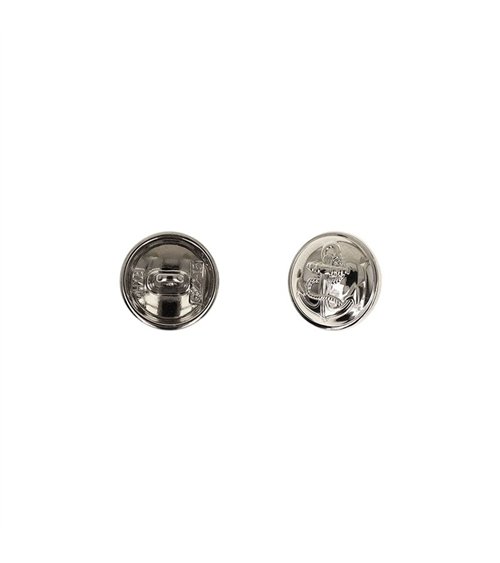 Lot de 3 boutons métal ancre argent