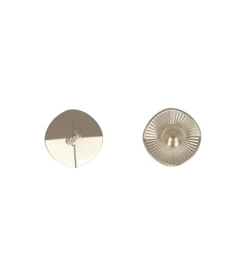 Lot de 3 boutons métal perle blanc