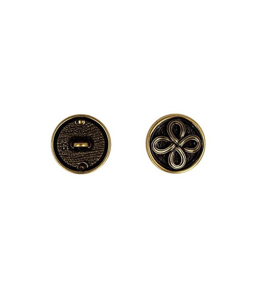 Lot de 3 boutons métal fleur or antique