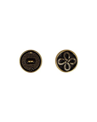 Lot de 3 boutons métal fleur or antique