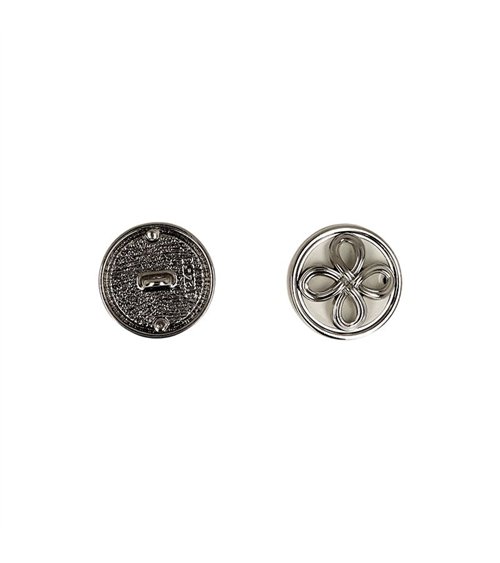 Lot de 3 boutons métal fleur argent
