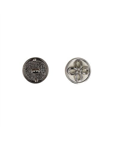 Lot de 3 boutons métal fleur argent