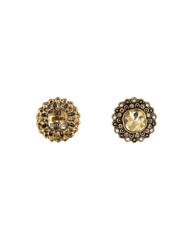 Set di 3 bottoni con strass color oro