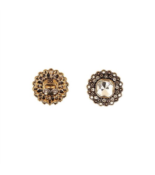 Lot de 3 boutons strass blanc