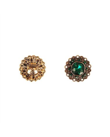 Lot de 3 boutons strass vert sapin