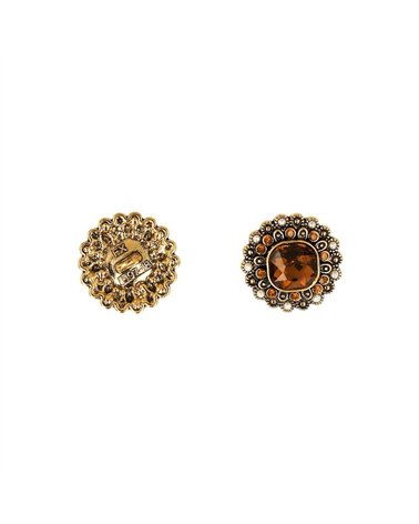Lot de 3 boutons strass rouille