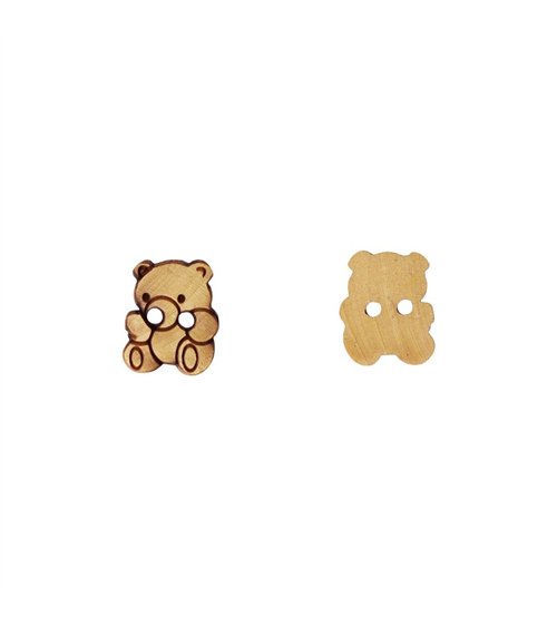 Lot de 3 boutons bois enfants ourson