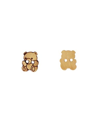 Lot de 3 boutons bois enfants ourson