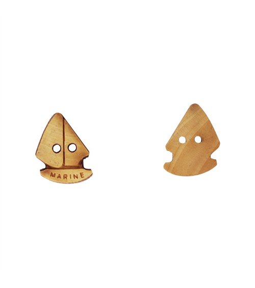 Lot de 3 boutons bois enfants bateaux