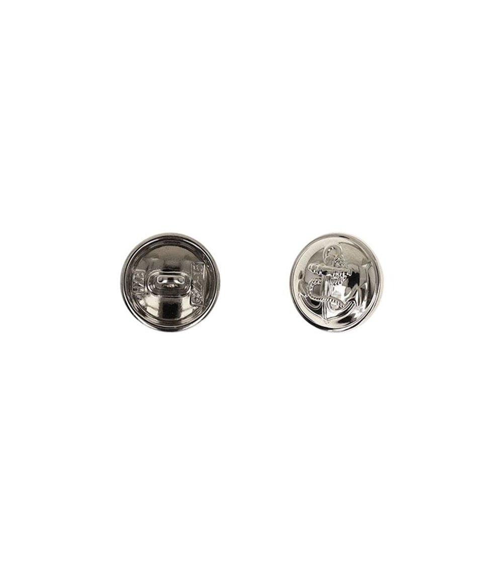 Lot de 6 boutons métal ancre argent