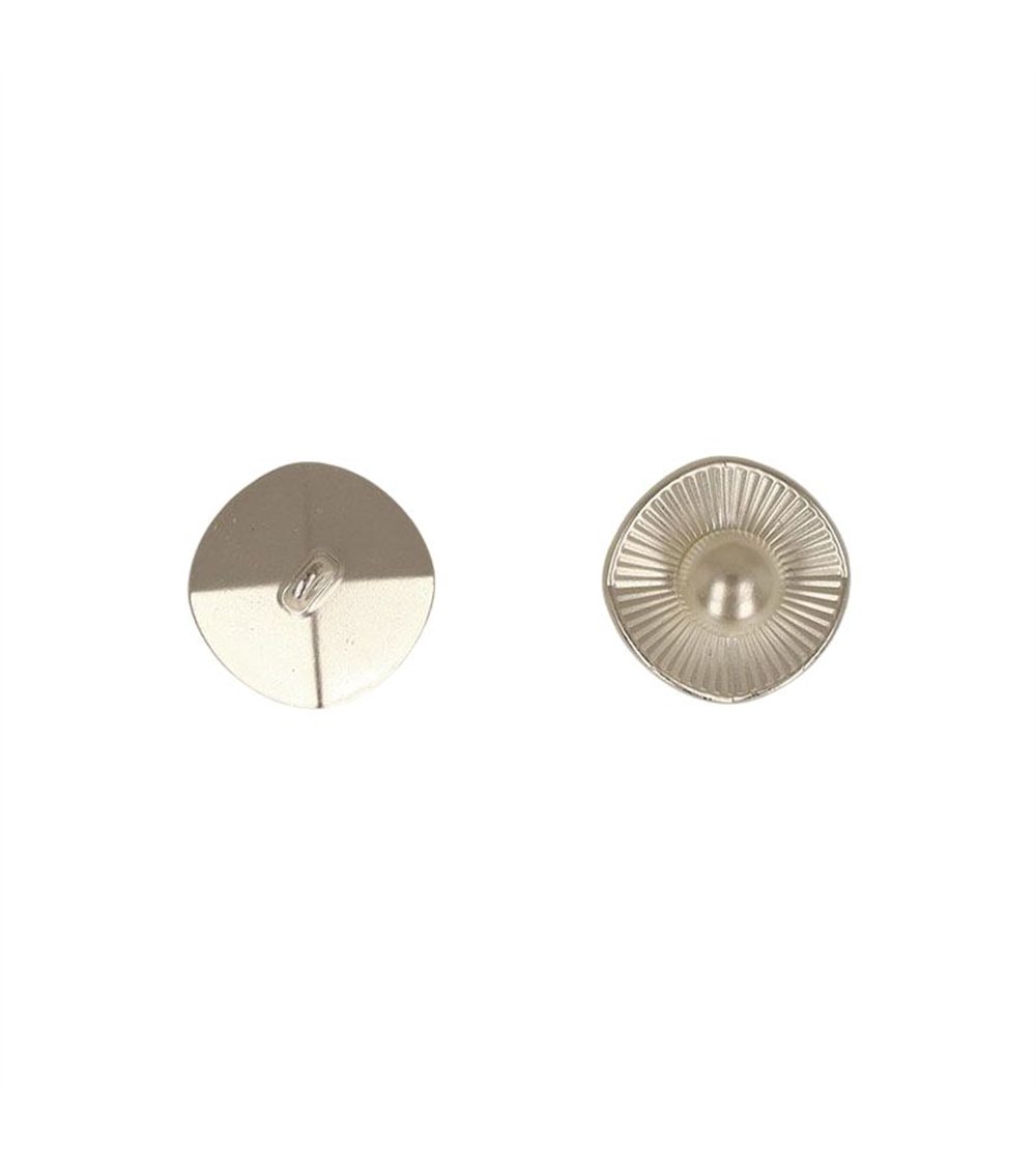Lot de 6 boutons métal perle blanc