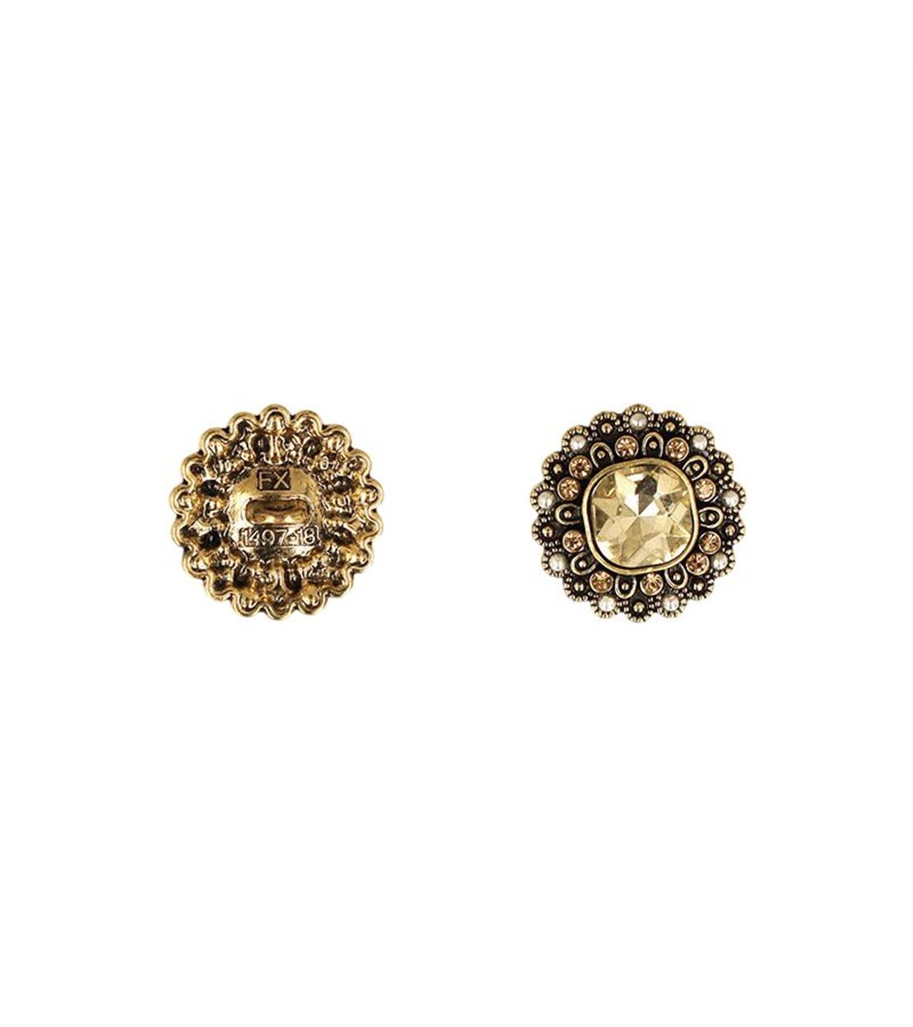 Lot de 6 boutons strass or