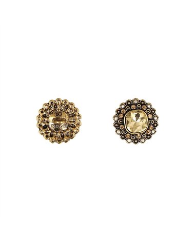 Lot de 6 boutons strass or