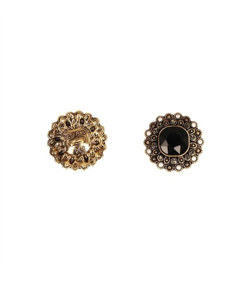 Lot de 6 boutons strass noir