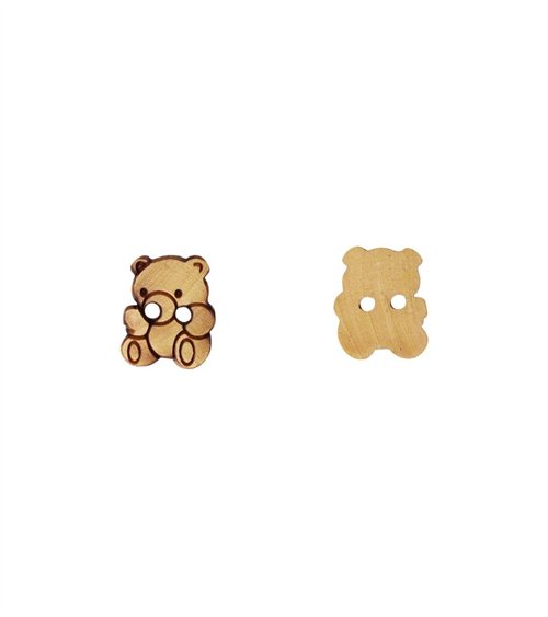Bouton bois enfants ourson