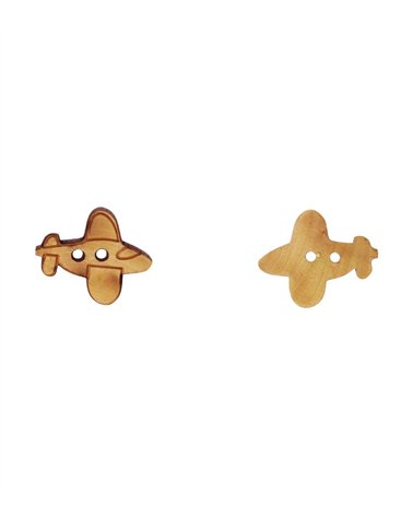 Bouton bois enfants avion