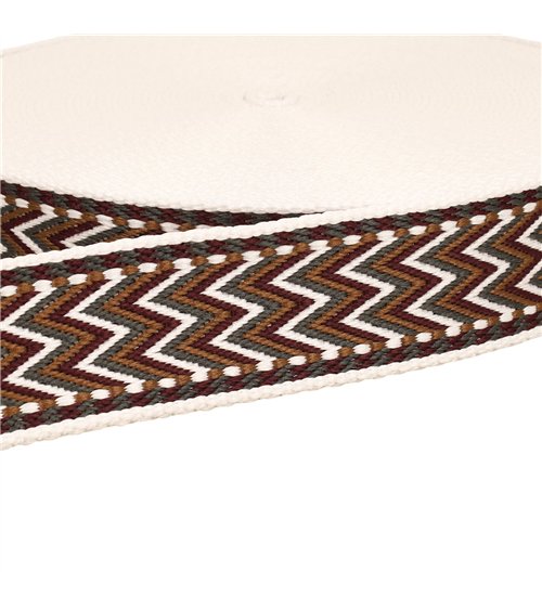 Bobine 14,5m sangle chevrons 38mm bordeaux
