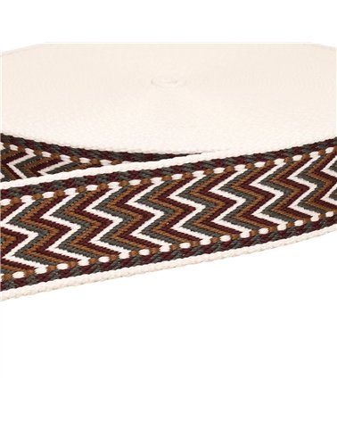 Bobine 14,5m sangle chevrons 38mm bordeaux