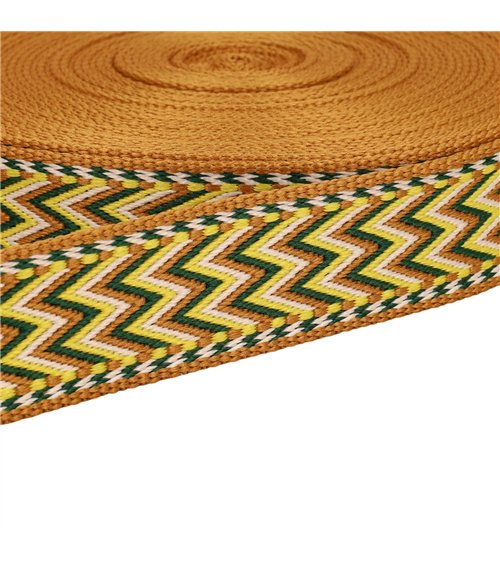 Bobine 14,5m sangle chevrons 38mm jaune citron
