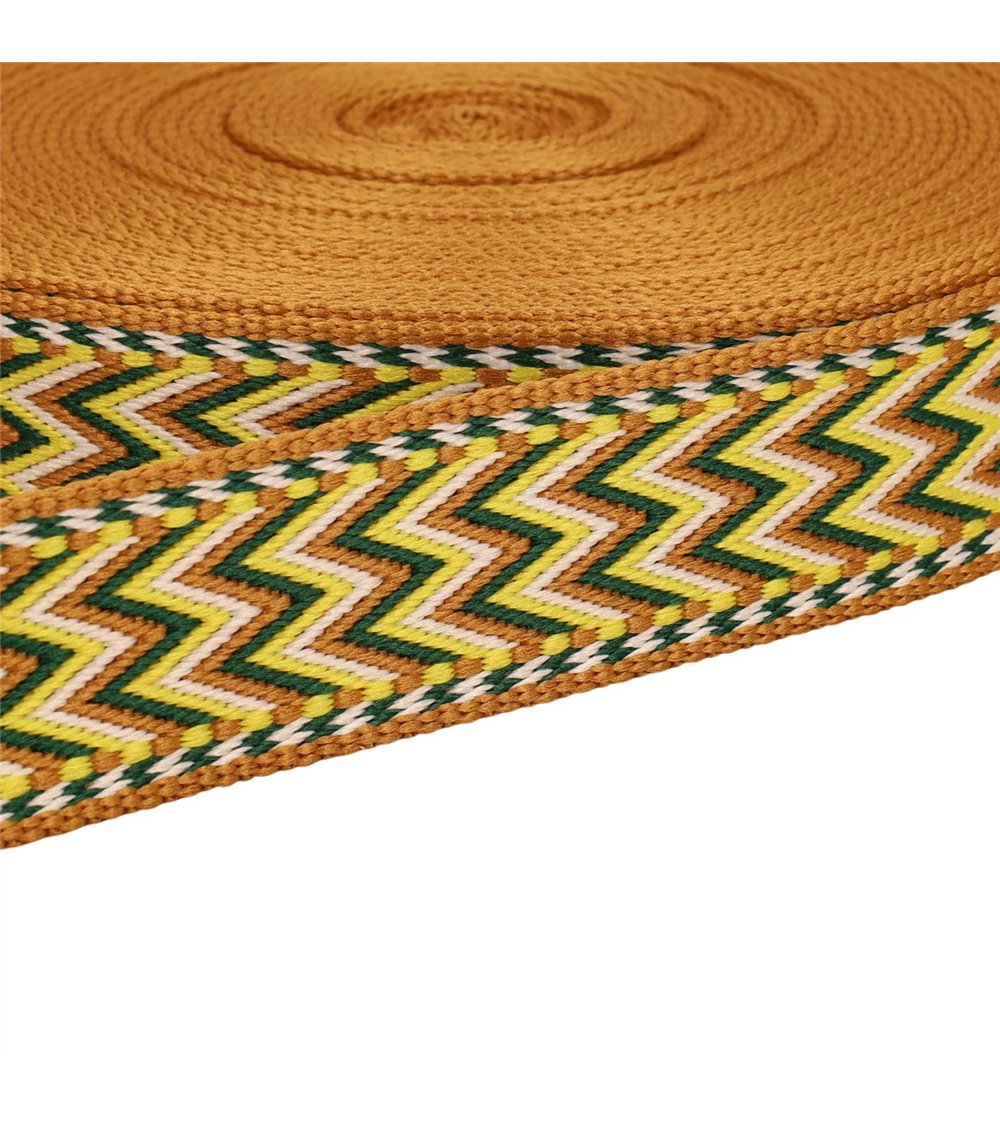 Bobine 14,5m sangle chevrons 38mm jaune citron