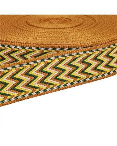 Bobine 14,5m sangle chevrons 38mm jaune citron