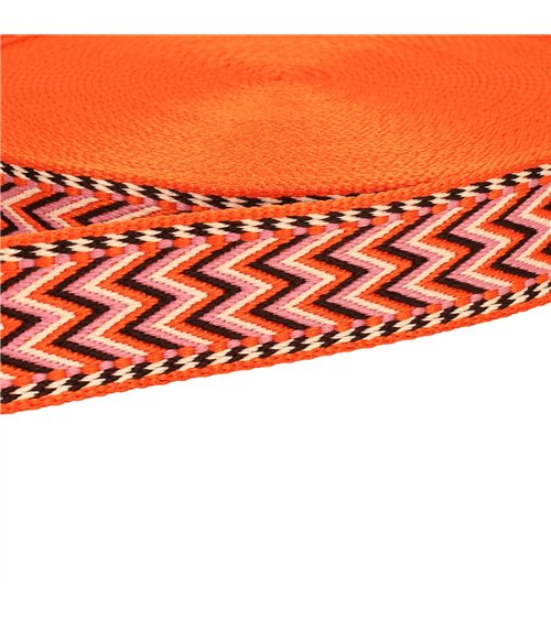 Bobine 14,5m sangle chevrons 38mm orange