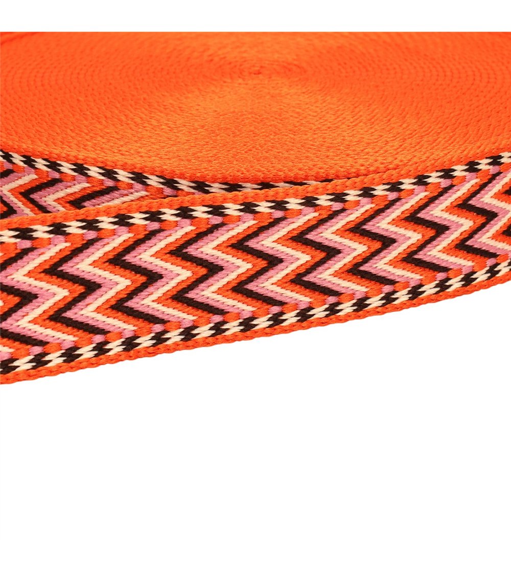 Bobine 14,5m sangle chevrons 38mm orange